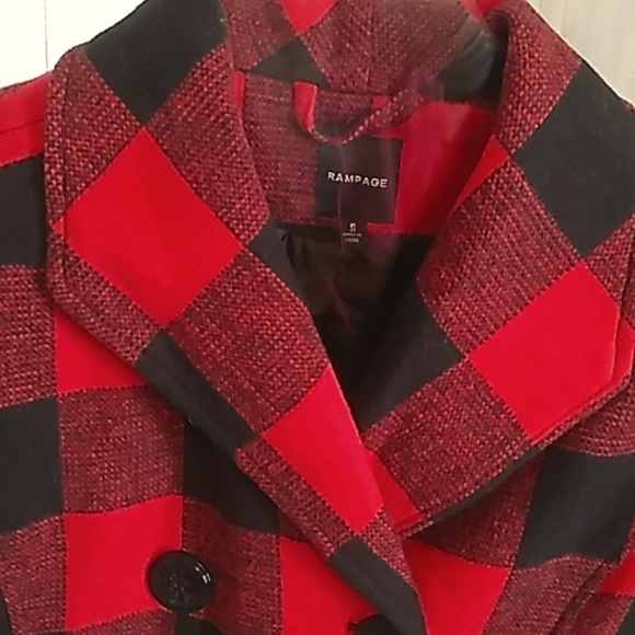 Polyester Small Black & White Checker Jacket Gently Worn - Picture 3 of 8